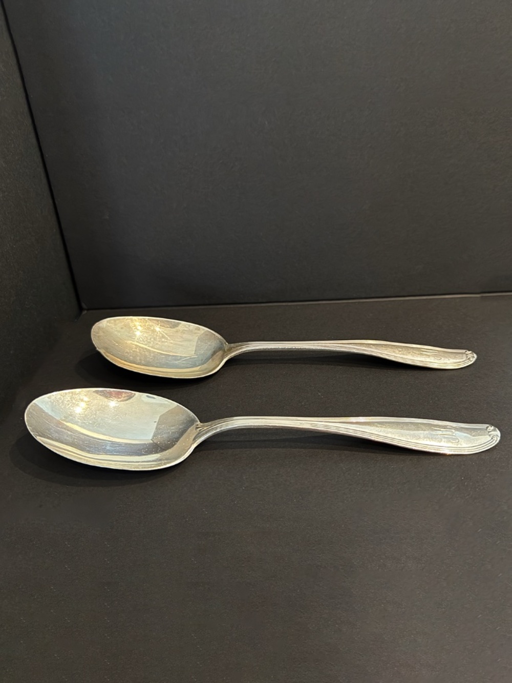 2 Vintage Sterling Silver Serving spoons